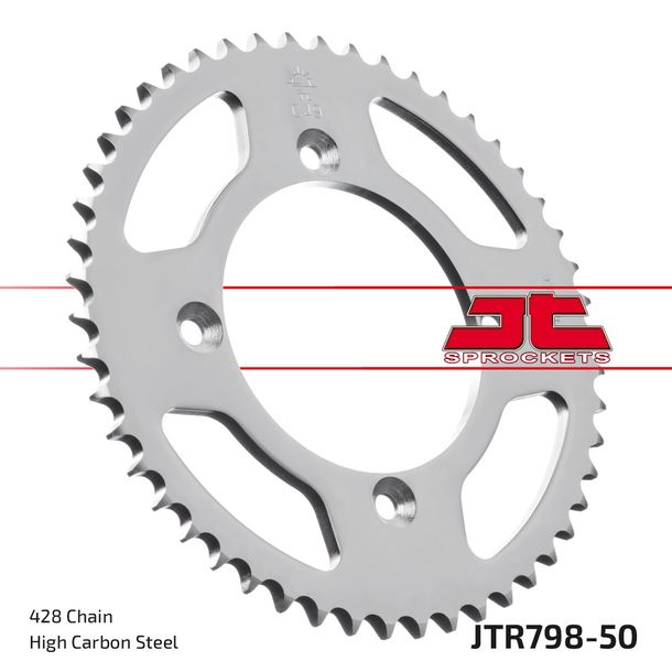 Kettenrad JT Sprockets 428 50Z Innendurchmesser 100mm Lochkreis 120mm für Suzuki RM, Yamaha YZ L 80 / 85 ccm Bj. 1982 - 2022