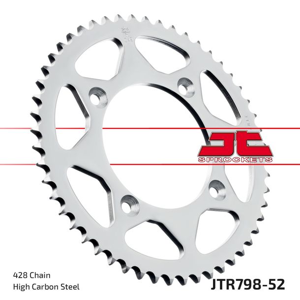 Kettenrad JT Sprockets 428 52Z Innendurchmesser 100mm Lochkreis 120mm für Suzuki RM, Yamaha YZ L 80 / 85 ccm Bj. 1982 - 2022