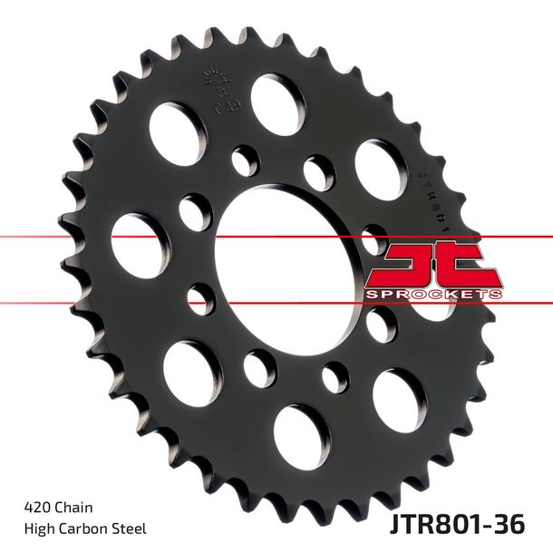 JT Sprockets 420 36Z, diametro interno 52 mm, bullone circolare 68 mm per Suzuki TS X, Kawasaki AR A Beta Minicross R 1 AE 50 - 150 ccm