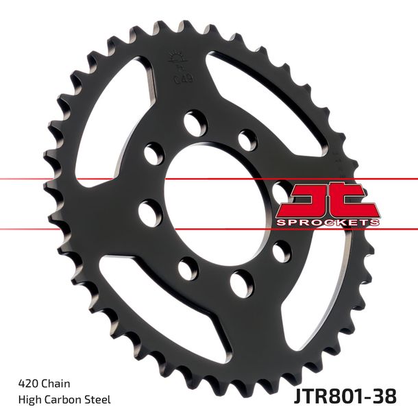 Pignon JT Sprockets 420 38Z, diamètre intérieur 52 mm, cercle de boulons 68 mm pour Suzuki TS X, Kawasaki AR A Beta Minicross R 1 AE 50 - 150 ccm
