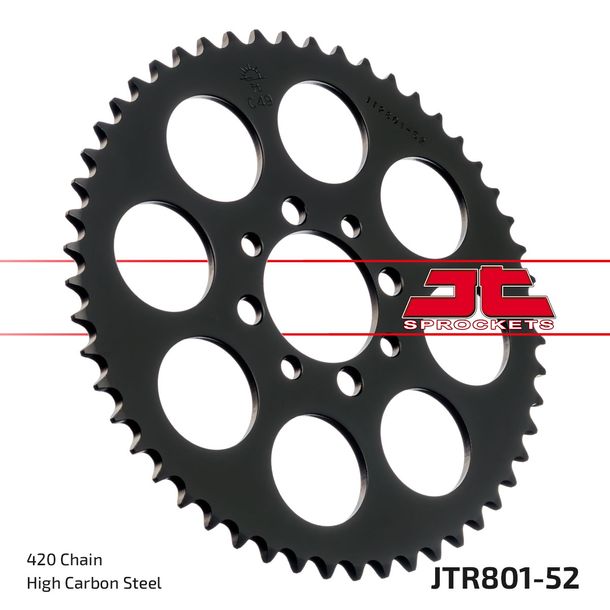 JT Sprockets 420 52Z tandwiel binnendiameter 52 mm boutcirkel 68 mm voor Suzuki TS X, Kawasaki AR A Beta Minicross R 1 AE 50 - 150 cc