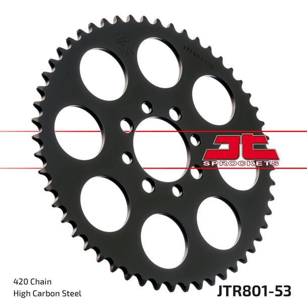 Pignon JT Sprockets 420 53Z, diamètre intérieur 52 mm, cercle de boulons 68 mm pour Suzuki TS X, Kawasaki AR A Beta Minicross R 1 AE 50 - 150 ccm