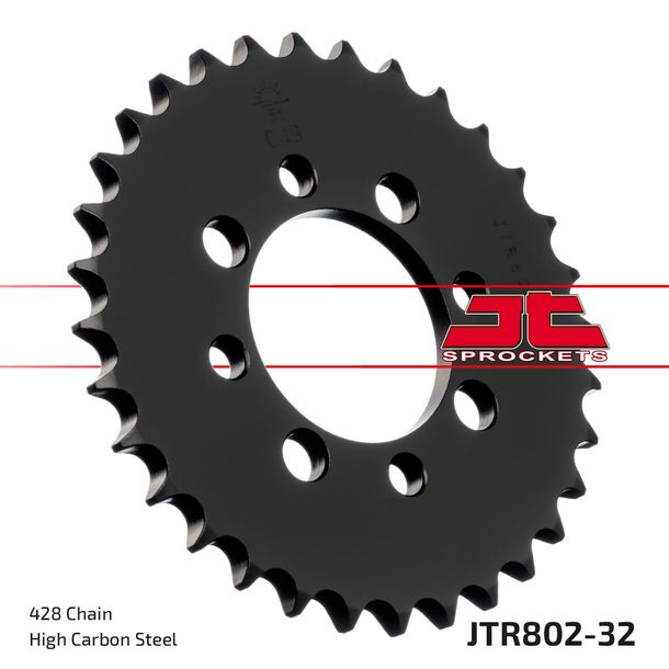 JT Sprockets 428 32Z sprocket inner diameter 52mm bolt circle 68mm for Suzuki TS XE FL SDW Address RV Van RM GT E L 80 - 125 ccm Year 1973 - 2017