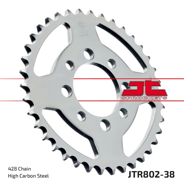 JT Sprockets 428 38Z sprocket inner diameter 52mm bolt circle 68mm for Suzuki TS XE FL SDW Address RV Van RM GT E L 80 - 125 ccm Year 1973 - 2017