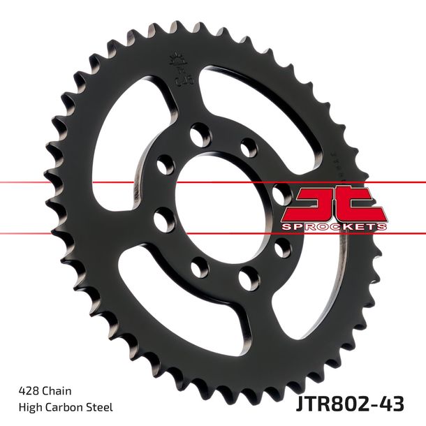 JT Sprockets 428 43Z sprocket inner diameter 52mm bolt circle 68mm for Suzuki TS XE FL SDW Address RV Van RM GT E L 80 - 125 ccm Year 1973 - 2017