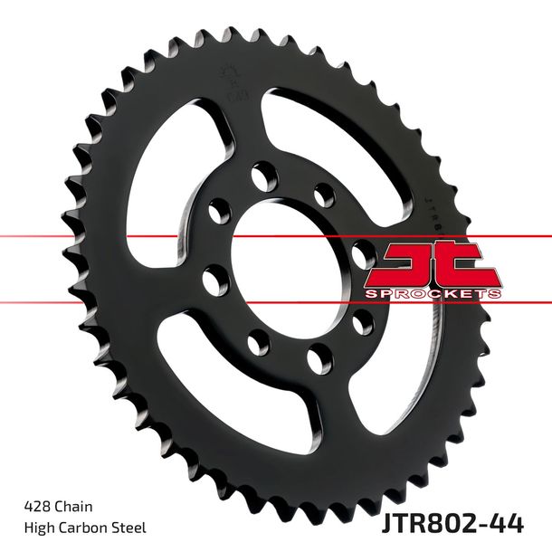 Pignon JT Sprockets 428 44Z, diamètre intérieur 52 mm, cercle de boulons 68 mm pour Suzuki TS XE FL SDW Address RV Van RM GT E L 80 - 125 ccm Année 1973 - 2017