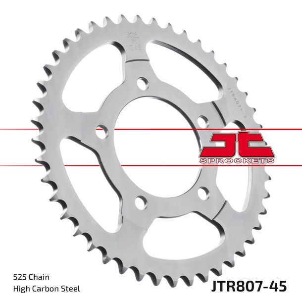 Piñón JT Sprockets 525 45Z para Suzuki SV S SF, Honda NX Dominator GSF Bandit ABS GSX F 400 / 650 ccm Año 1991 - 2016
