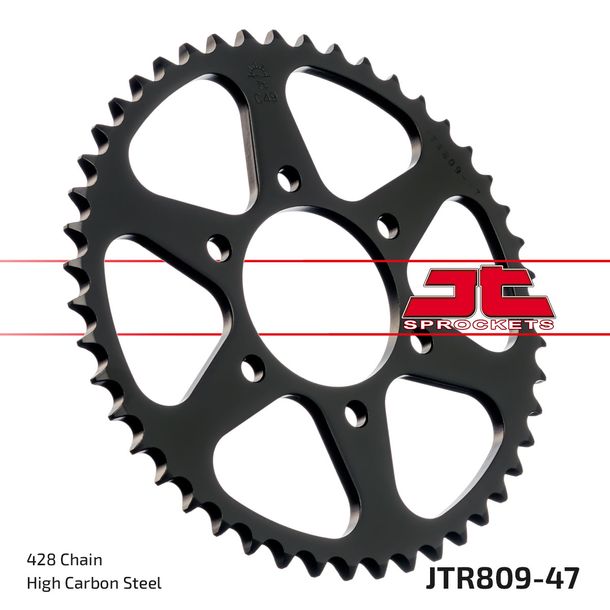 Pignon JT Sprockets 428 47Z, diamètre intérieur 64 mm, cercle de boulons 84 mm pour Kreidler Supermoto DT, Suzuki DR S SE TS X ER Enduro 125 ccm Année 1973 - 2008