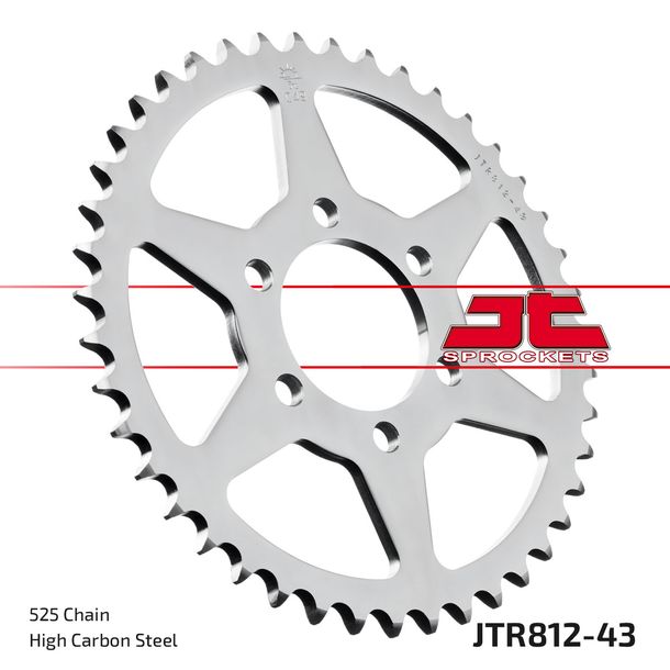 Piñón JT Sprockets 525 43Z, diámetro interior 64 mm, círculo de perno 84 mm para Suzuki GT 250 ccm Año 1973 - 1978