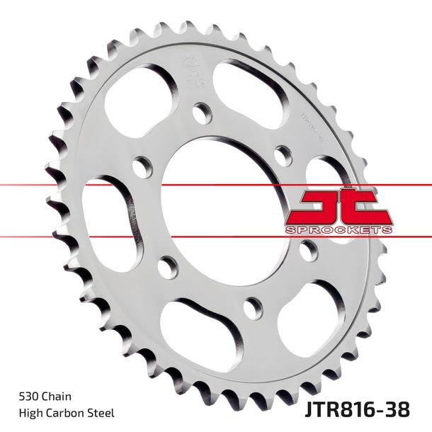 Kettenrad JT Sprockets 530 38Z Innendurchmesser 76mm Lochkreis 100mm für Suzuki GSF Bandit N S RF GS GSX-R K.L.M.N GSX F W P.R Inazuma 400 - 1200 ccm Bj. 1973 - 2005