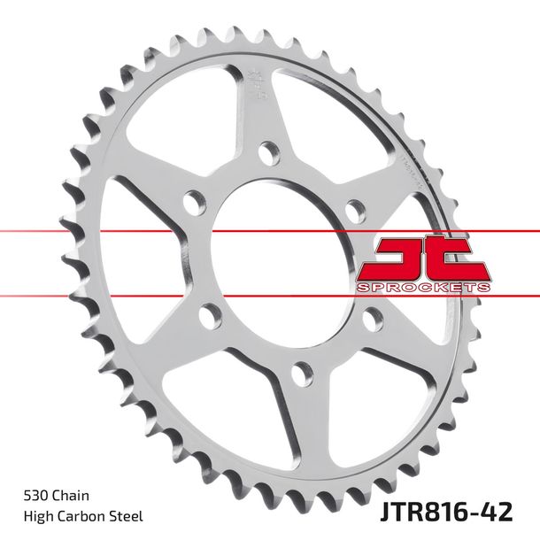Kettenrad JT Sprockets 530 42Z Innendurchmesser 76mm Lochkreis 100mm für Suzuki GSF Bandit N S RF GS GSX-R K.L.M.N GSX F W P.R Inazuma 400 - 1200 ccm Bj. 1973 - 2005