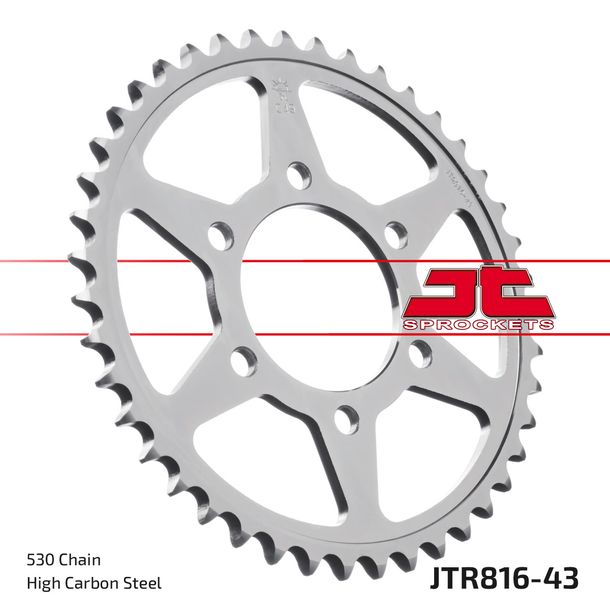 Kettenrad JT Sprockets 530 43Z Innendurchmesser 76mm Lochkreis 100mm für Suzuki GSF Bandit N S RF GS GSX-R K.L.M.N GSX F W P.R Inazuma 400 - 1200 ccm Bj. 1973 - 2005