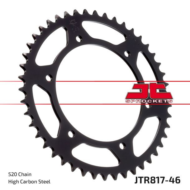 Pignon JT Sprockets 520 46Z, diamètre intérieur 136 mm, cercle de boulons 156 mm pour Derbi 659 Mulhacen GPRacer Nieto 660 ccm Année 2007 - 2011