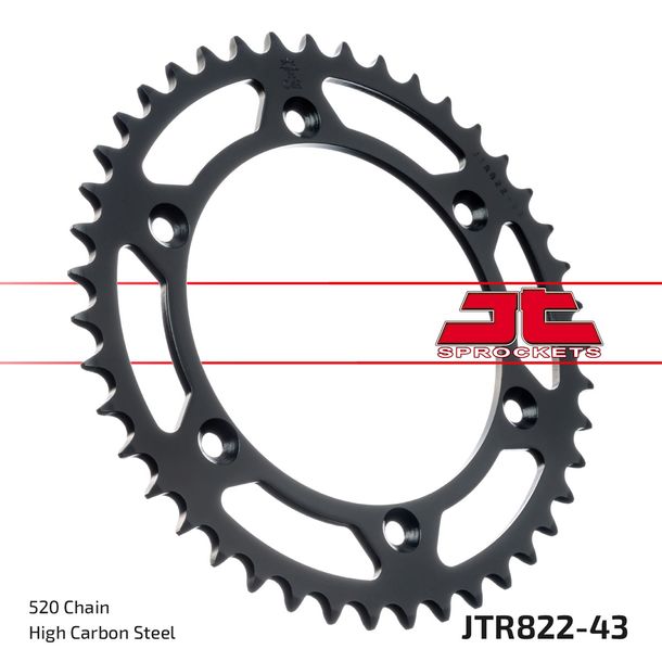 JT Sprockets 520 43Z sprocket inner diameter 136 mm bolt circle 156 mm for Husqvarna SM S TE R SMR, Beta RR Gas EC FSE WRE Supermotard Suzuki DR SH SE Year 1976 - 2021