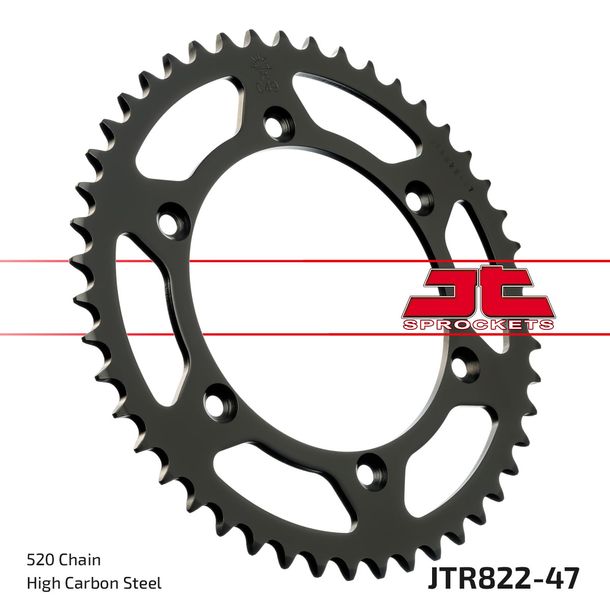 Piñón JT Sprockets 520 47Z, diámetro interior 136 mm, círculo de perno 156 mm para Husqvarna SM S TE R SMR, Beta RR Gas EC FSE WRE Supermotard Suzuki Año 1976 - 2021