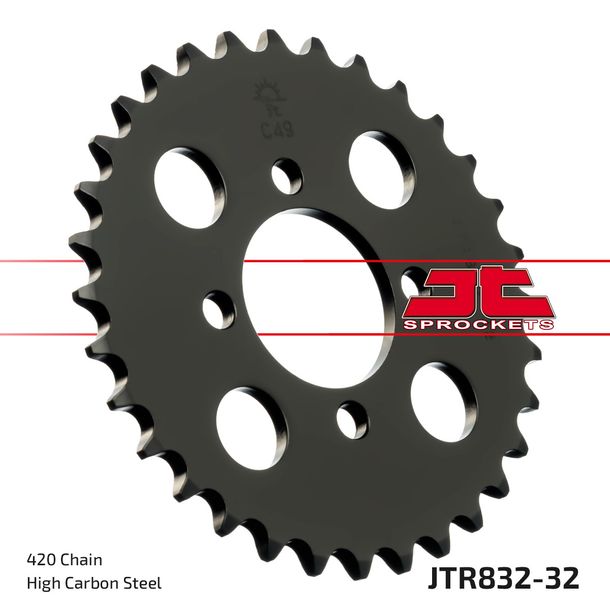 Kettenrad JT Sprockets 420 32Z Innendurchmesser 44mm Lochkreis 60mm für Yamaha DTR RDM DT LC 2 FS1 DTM DTLC TY M FS SE 50 / 80 ccm