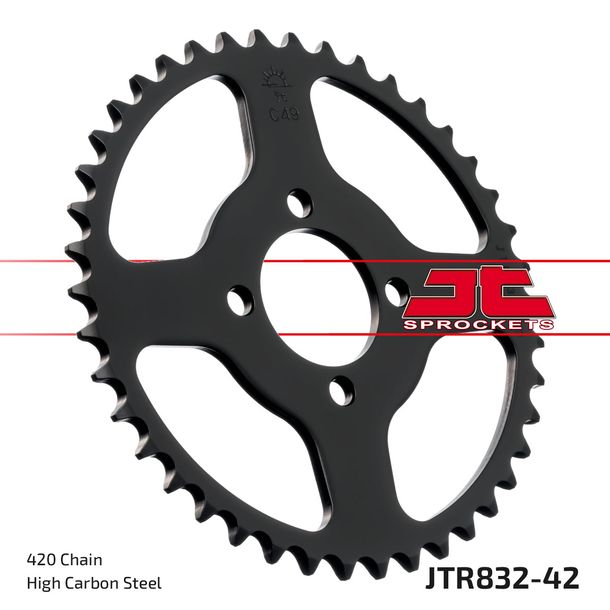 Kettenrad JT Sprockets 420 42Z Innendurchmesser 44mm Lochkreis 60mm für Yamaha DTR RDM DT LC 2 FS1 DTM DTLC TY M FS SE 50 / 80 ccm