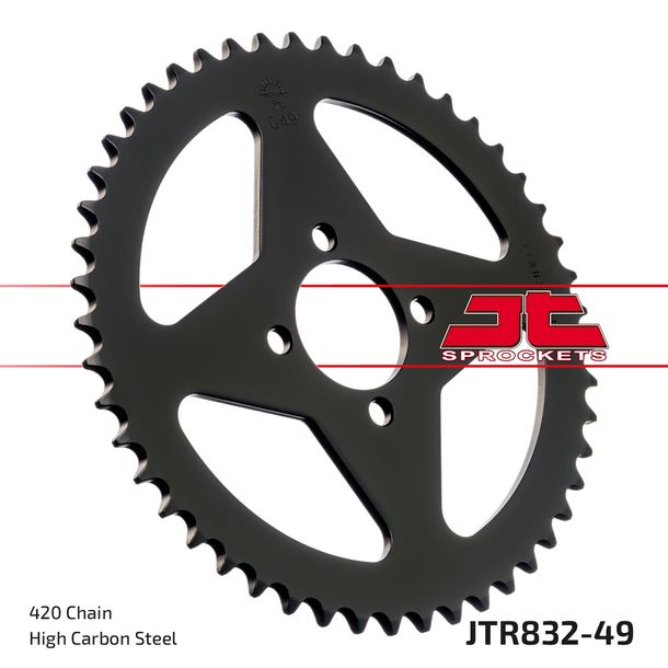 Kettenrad JT Sprockets 420 49Z Innendurchmesser 44mm Lochkreis 60mm für Yamaha DTR RDM DT LC 2 FS1 DTM DTLC TY M FS SE 50 / 80 ccm