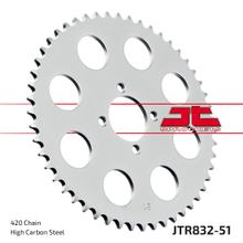 Pignon JT Sprockets 420 51Z, diamètre intérieur 44 mm, cercle de boulons 60 mm pour Yamaha DTR RDM DT LC 2 FS1 DTM DTLC TY M FS SE 50 / 80 ccm