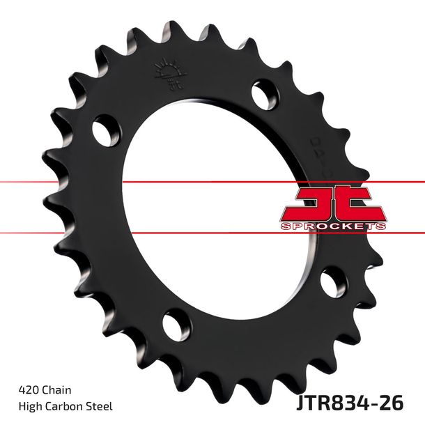 JT Sprockets 420 26Z sprocket inner diameter 64mm bolt circle 80mm for Yamaha Chappy TT-R PW E FS SE 50 - 110 ccm