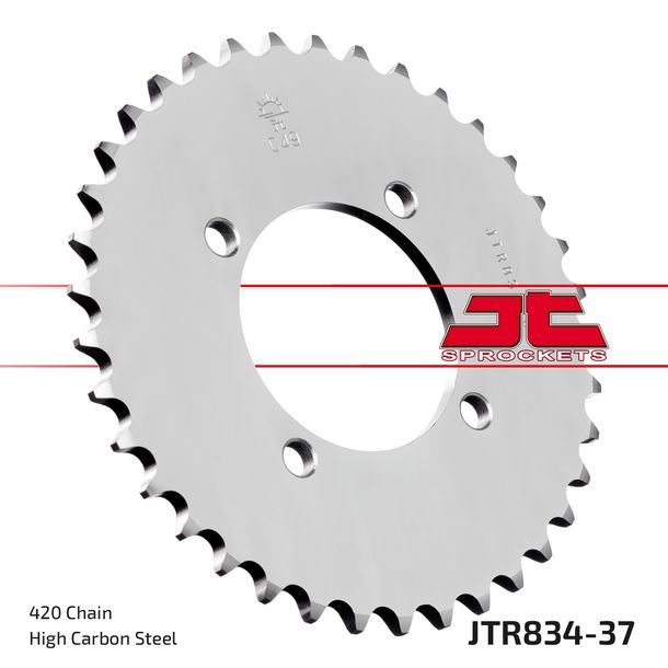 JT Sprockets 420 37Z tandwiel binnendiameter 64 mm boutcirkel 80 mm voor Yamaha Chappy TT-R PW E FS SE 50 - 110 ccm