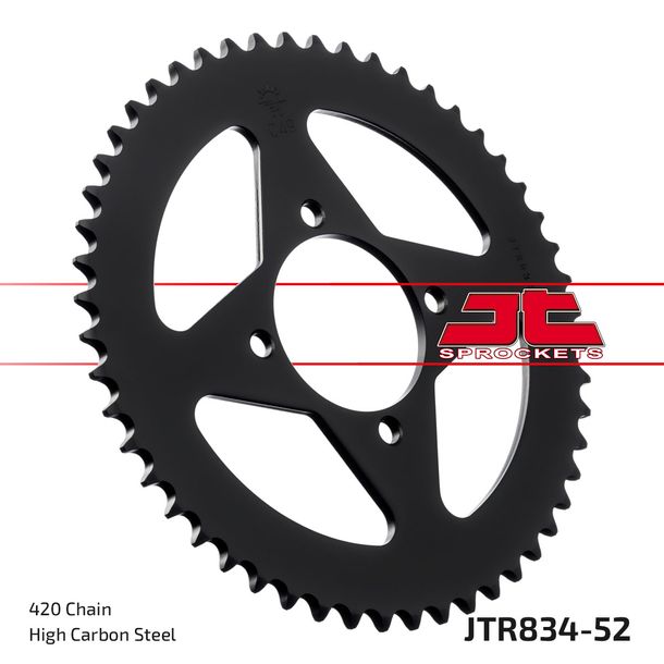Kettenrad JT Sprockets 420 52Z Innendurchmesser 64mm Lochkreis 80mm für Yamaha Chappy TT-R PW E FS SE 50 - 110 ccm