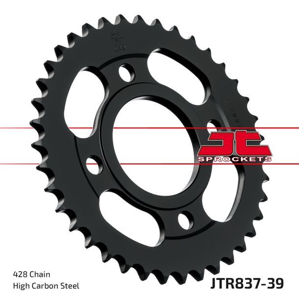 Pignon JT Sprockets 428 39Z, diamètre intérieur 60 mm, cercle de boulons 92 mm pour Yamaha RD DX 125 / 200 ccm Année 1975 - 1980