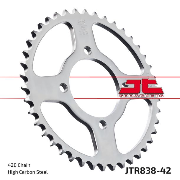 Kettenrad JT Sprockets 428 42Z Innendurchmesser 64mm Lochkreis 80mm für Yamaha YBR ED SPD Custom RD DX RS, SYM XS 100 / 125 ccm Bj. 1975 - 2016