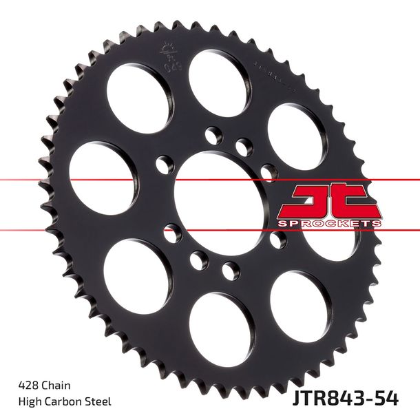 Pignon JT Sprockets 428 54Z, diamètre intérieur 62 mm, cercle de boulons 80 mm pour Yamaha DT LC 2 LC-2 MX 80 - 175 ccm Année 1978 - 1984