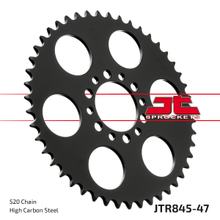 Pignon JT Sprockets 520 47Z, diamètre intérieur 62 mm, cercle de boulons 80 mm pour Yamaha SR SE XT 250 ccm Année 1980 - 1998