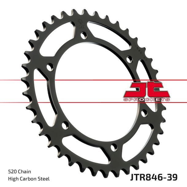 Kettenrad JT Sprockets 520 39Z Innendurchmesser 120mm Lochkreis 136mm für Yamaha SZR TZR RD LC TDR SRX 250 - 660 ccm Bj. 1983 - 1999