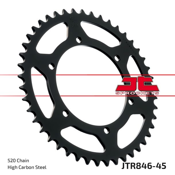 Kettenrad JT Sprockets 520 45Z Innendurchmesser 120mm Lochkreis 136mm für Yamaha SZR TZR RD LC TDR SRX 250 - 660 ccm Bj. 1983 - 1999