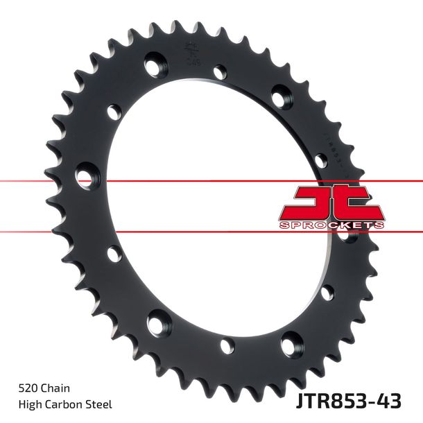 Piñón JT Sprockets 520 43Z, diámetro interior 152 mm, círculo de perno 175 mm para Explorer Trasher 2 Supermoto, Yamaha TT R YFM Warrior ER Moto 4