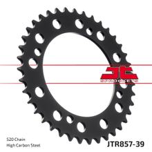 Coroa JT Sprockets 520 39Z diâmetro interno 125mm círculo de furação 145mm para Yamaha XV Virago S, MuZ / MZ Baghira Black Panther Streetmoto XT E Z Tenere ano 1982 - 2016