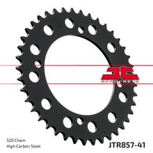 Roda dentada JT Sprockets 520 41 dentes Diâmetro interno 125mm Círculo de furos 145mm para Yamaha XV Virago S, MuZ / MZ Baghira Black Panther Streetmoto XT E Z Tenere Ano. 1982 - 2016