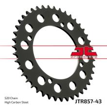 Coroa JT Sprockets 520 43Z diâmetro interno 125mm círculo de furação 145mm para Yamaha XV Virago S, MuZ / MZ Baghira Black Panther Streetmoto XT E Z Tenere ano 1982 - 2016