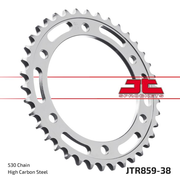 Pignon JT Sprockets 530 38Z, diamètre intérieur 130 mm, cercle de boulons 150 mm pour Yamaha FZS Fazer S XJR FJ A YZF R Thunderace FZR Exup Thunder Cat Année 1984 - 2003