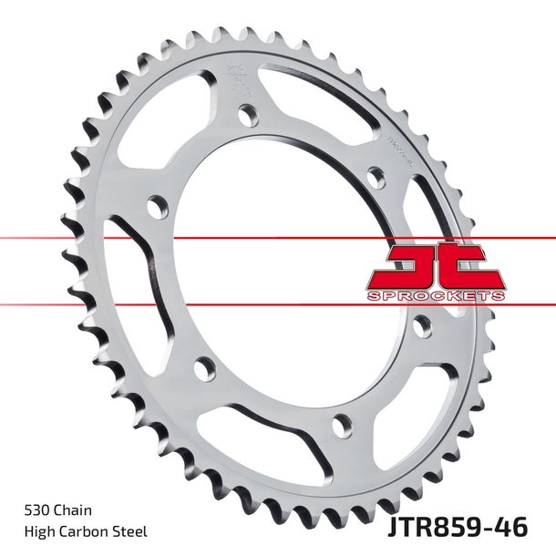 JT Sprockets 530 46Z tandwiel binnendiameter 130 mm boutcirkel 150 mm voor Yamaha FZS Fazer S XJR FJ A YZF R Thunderace FZR Exup Thunder Cat 600 - 1300 bouwjaar 1984 - 2003