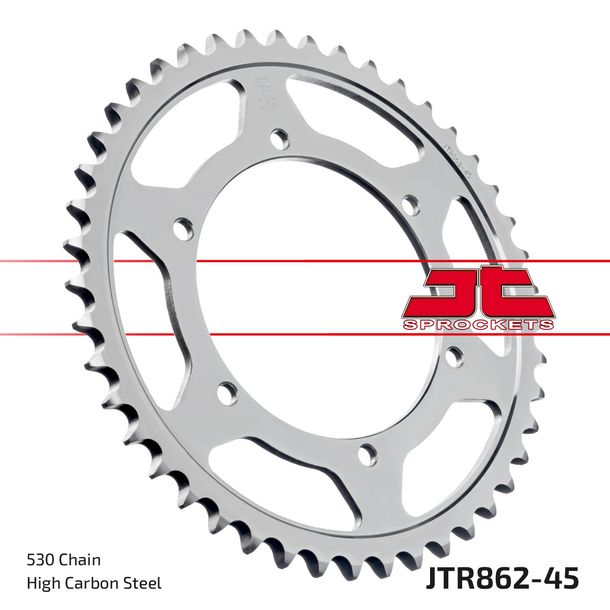 JT Sprockets 530 45Z sprocket inner diameter 120mm bolt circle 135mm for Yamaha XJ N S RD LC 500 / 600 ccm Year 1984 - 1991
