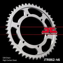 Piñón JT Sprockets 530 46Z, diámetro interior 120 mm, círculo de perno 135 mm para Yamaha XJ N S RD LC 500 / 600 ccm Año 1984 - 1991