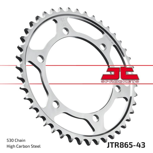 JT Sprockets 530 43Z sprocket inner diameter 125 mm bolt circle 145 mm for Yamaha FZR Genesis FZ A R Competition 600 / 750 ccm Year 1985 - 1994