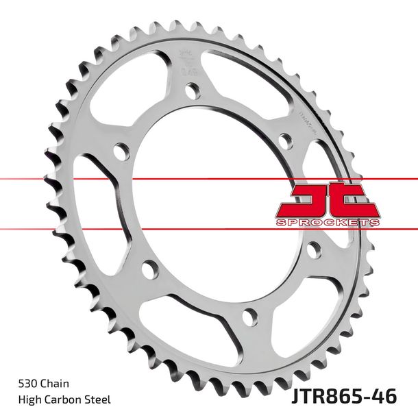 Pignon JT Sprockets 530 46Z, diamètre intérieur 125 mm, cercle de boulons 145 mm pour Yamaha FZR Genesis FZ A R Competition 600 / 750 ccm Année 1985 - 1994