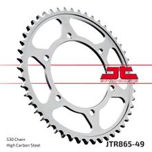 Piñón JT Sprockets 530 49Z, diámetro interior 125 mm, círculo de perno 145 mm para Yamaha FZR Genesis FZ A R Competition 600 / 750 ccm Año 1985 - 1994