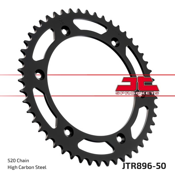 Pignon JT Sprockets 520 50Z, diamètre intérieur 165 mm, cercle de boulons 190 mm pour KTM LC4 Enduro 600 ccm Année 1989