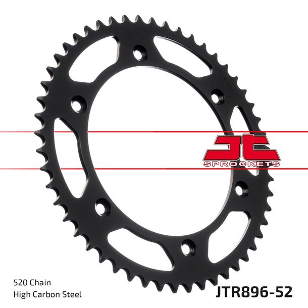 Pignon JT Sprockets 520 52T, diamètre intérieur 165 mm, cercle de boulons 190 mm pour KTM LC4 Enduro 600 ccm Année 1989