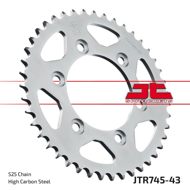 Kettenrad JT Sprockets 525 43Z Innendurchmesser 100mm Lochkreis 124mm für Ducati Monster S4 ST 4 S Dark i.e. 2 ST4 Sportclassic GT Touring Sport SS 916 Bj. 1997 - 2017