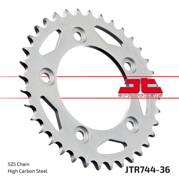 Pignon JT Sprockets 525 36T, diamètre intérieur 100 mm, cercle de boulons 124 mm pour Ducati S R 749 / 999 ccm Année 2003 - 2007
