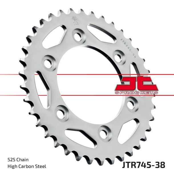 Kettenrad JT Sprockets 525 38Z Innendurchmesser 100mm Lochkreis 124mm für Ducati Monster S4 ST 4 S Dark i.e. 2 ST4 Sportclassic GT Touring Sport SS 916 Bj. 1997 - 2017