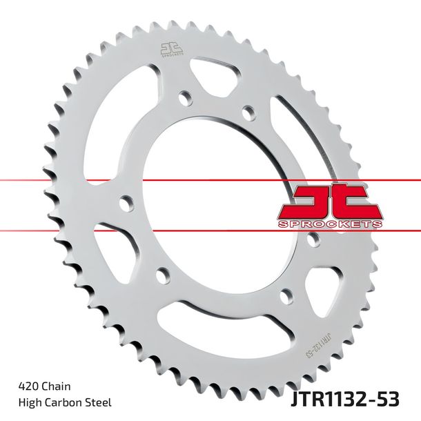Kettenrad JT Sprockets 420 53Z Innendurchmesser 102mm Lochkreis 125mm für Derbi Senda SM DRD X-Treme Pro Racing, Aprilia RX R Rieju RR X-Race Ltd Edition
