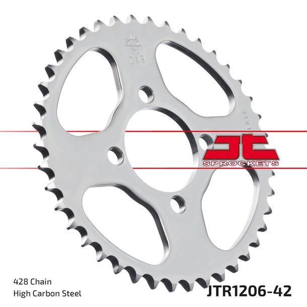 Pignon JT Sprockets 428 42Z, diamètre intérieur 54 mm, cercle de boulons 70 mm pour Honda CBR R 125 ccm Année 2004 - 2010